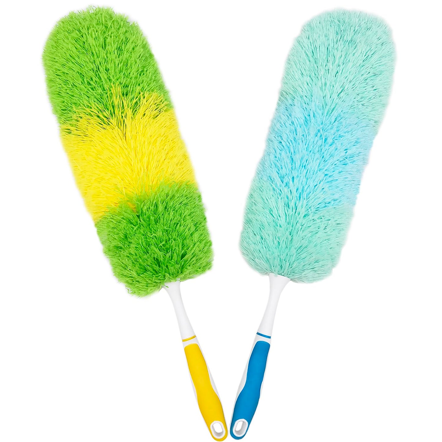 2 Pack 20-inch Microfiber Dusting Dusters with Non-Slip Handles and Bendable Microfiber Duster Heads, Perfect for Household Cleaning, Office Cleaning