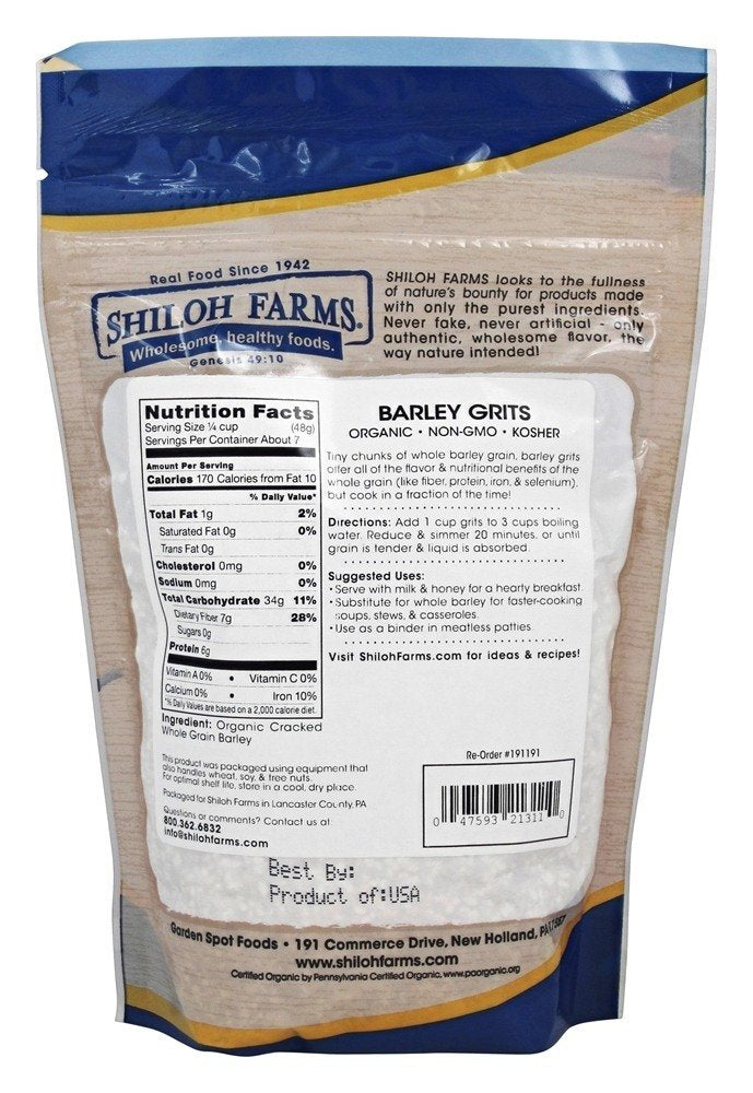 Shiloh Farms - Organic Barley Grits - 12 oz.