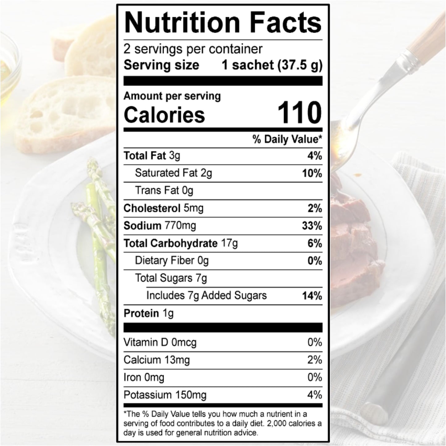 SAVORY CHOICE Beef Demi-Glace Concentrate, 2 Boxes of 2 Packets (37.5g) - Gluten-Free, Demi Glace Concentrate