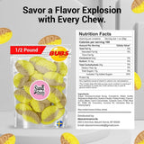 Banana Sweet Ovals - 1 LB Soft & Chewy Swedish Candy | Banana Toffee Caramel Flavor | Vegan, Gluten?Free & Gelatin?Free Foam Gummies | Imported from