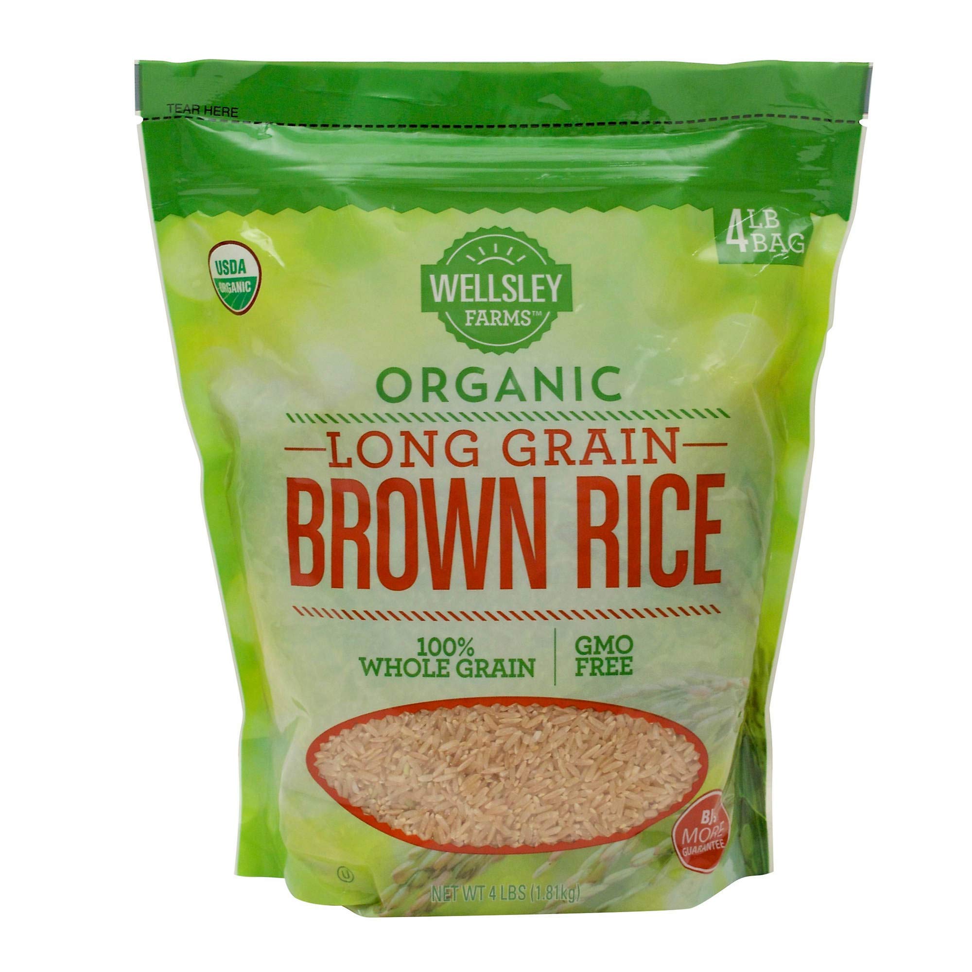 Wellsley Farms Organic Long-Grain Brown Rice, 4 lbs. - PACK OF 2