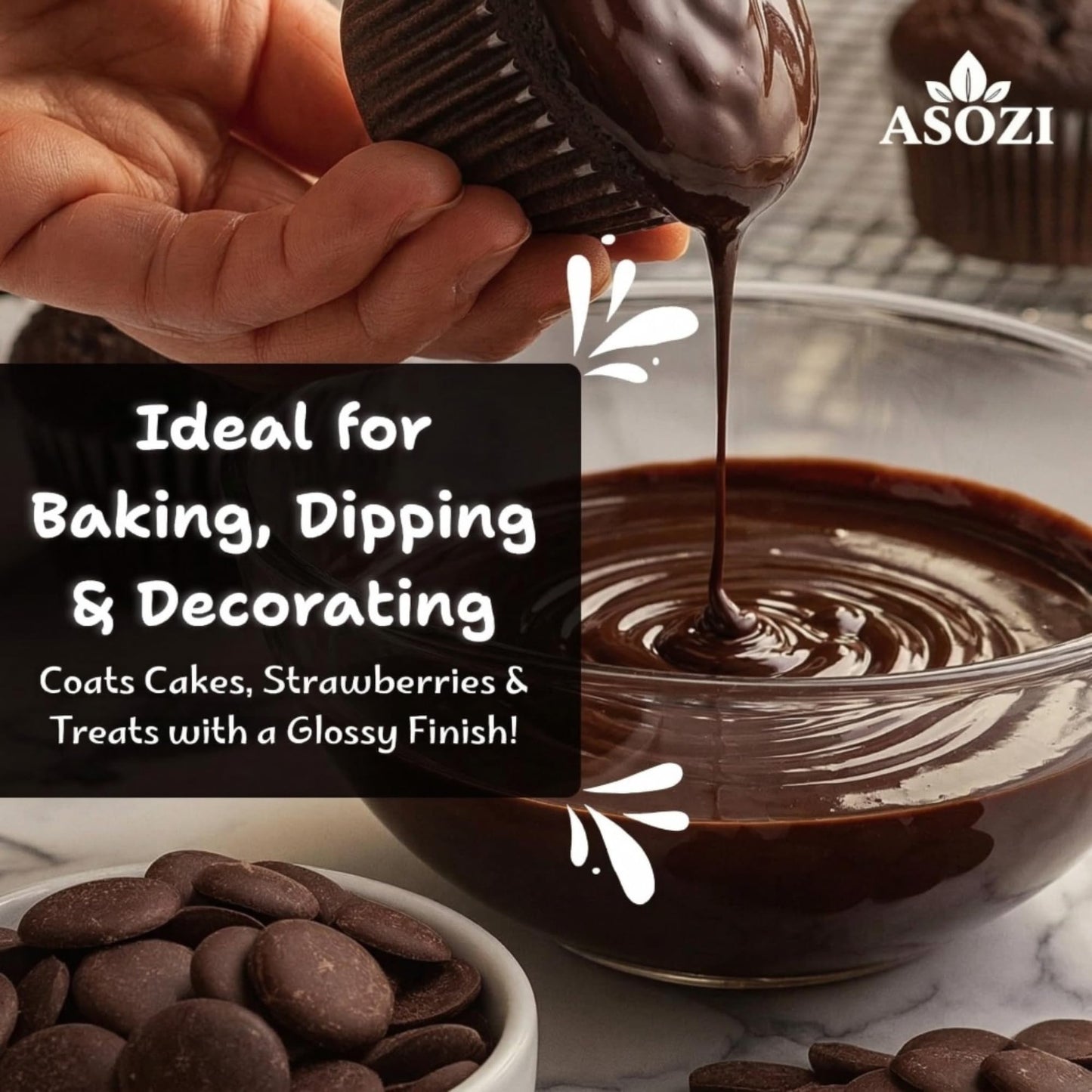 Dark Chocolate Melting Wafers 5lb - Smooth and Creamy, Perfect for Dipping, Baking, Candy Making, and Decorating Desserts - Ideal for Fountains, Coating, and Molded Chocolates (Dark)