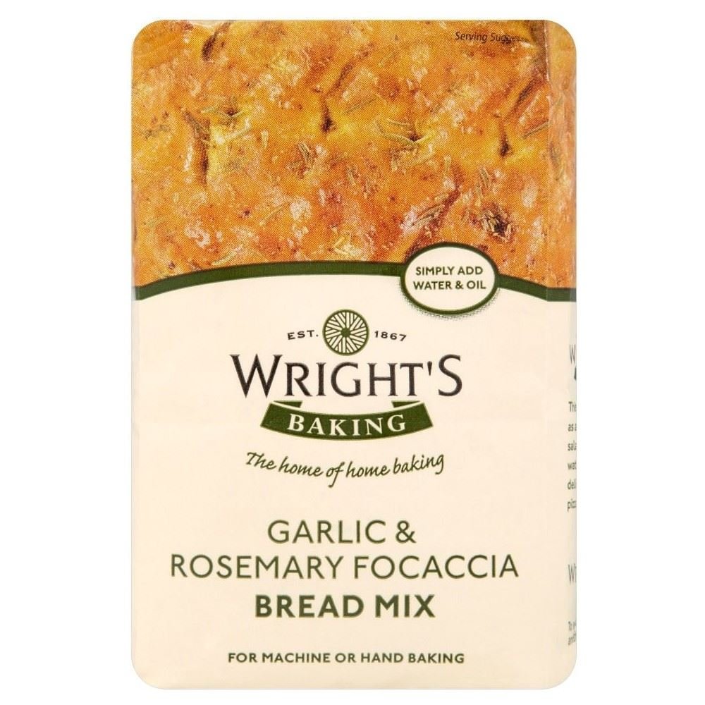 Wright's Garlic & Rosemary Focaccia Bread Mix (500g) - Pack of 2