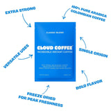 Cloud Coffee Bold and Strong Premium Freeze Dried Instant Coffee, 6 Extra Large Single-Serve Packets