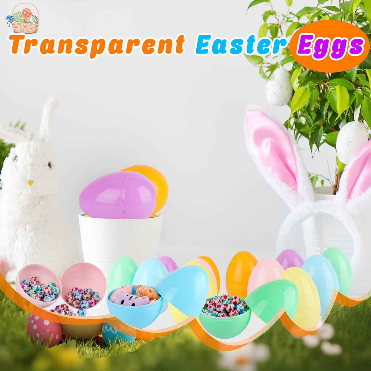 Barblog 24 Pcs 5 Inch/ 6 Inch Plastic Easter Eggs Fillable Macarons Plastic Eggs Large Empty Egg for Easter Filling Treats, Gift Baskets (Macarons? 6