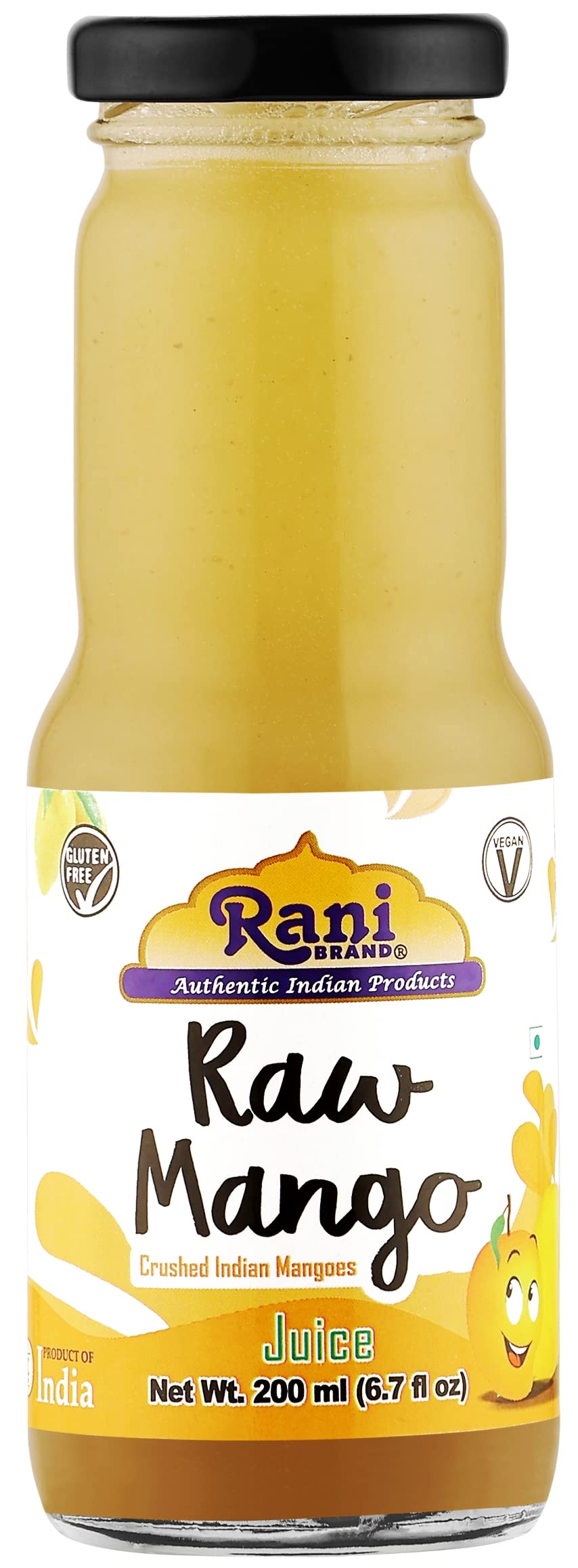 Rani Raw Mango 6.7 fl oz (200 ml) Glass Bottle, Pack of 2 ~ Indian Fruit Beverage | Vegan | Gluten Free | NON-GMO | Indian Origin