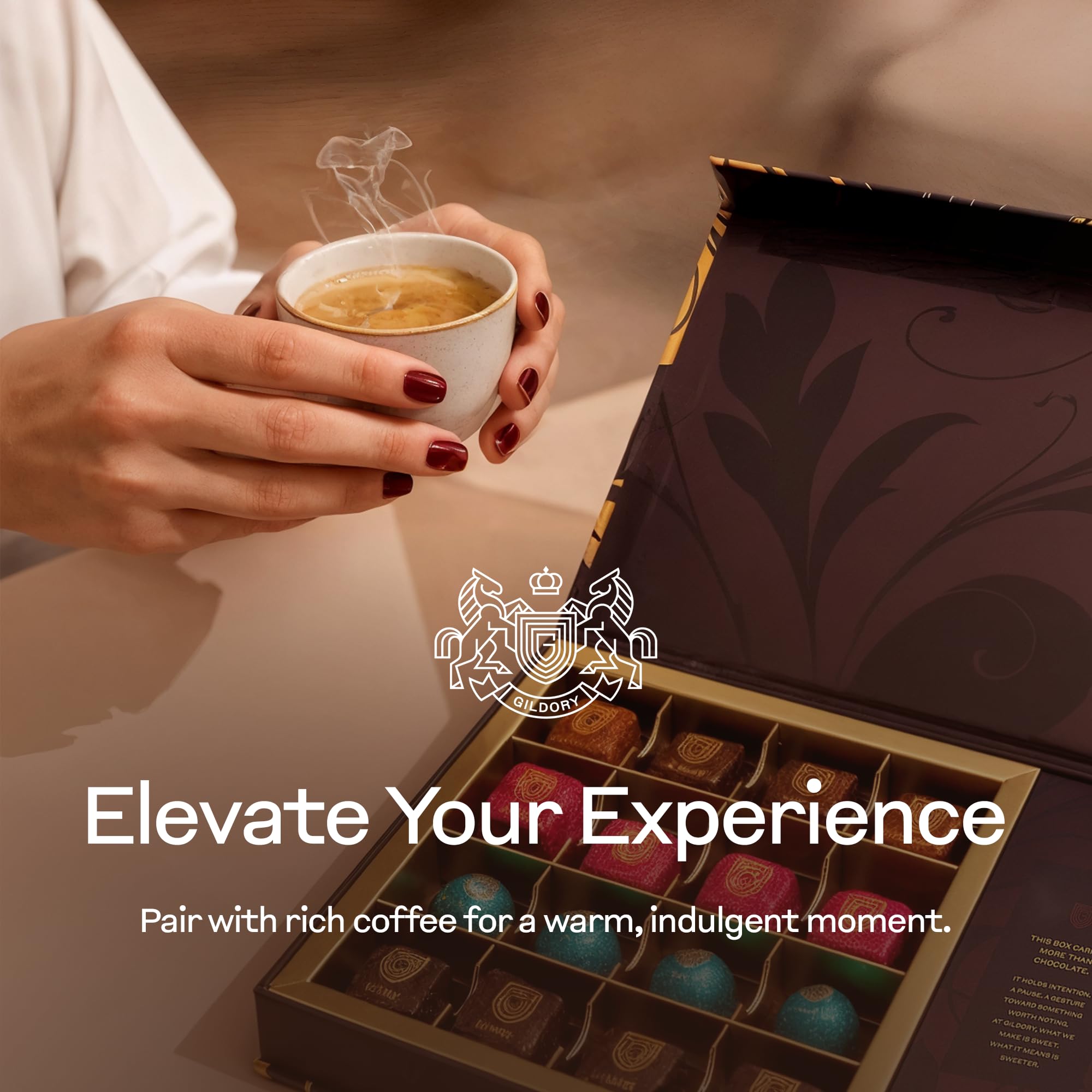 Gourmet Chocolate Gift Box | Mothers Day Assorted Chocolate Box with Strawberry, Caramel, Hazelnut & Fudge Flavors | Premium Candy Gift Set