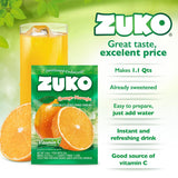Zuko Instant Beverage Drink Mix, Flavor Orange Powdered, No Added Sugar Needed, 48 Ct Individual Packets