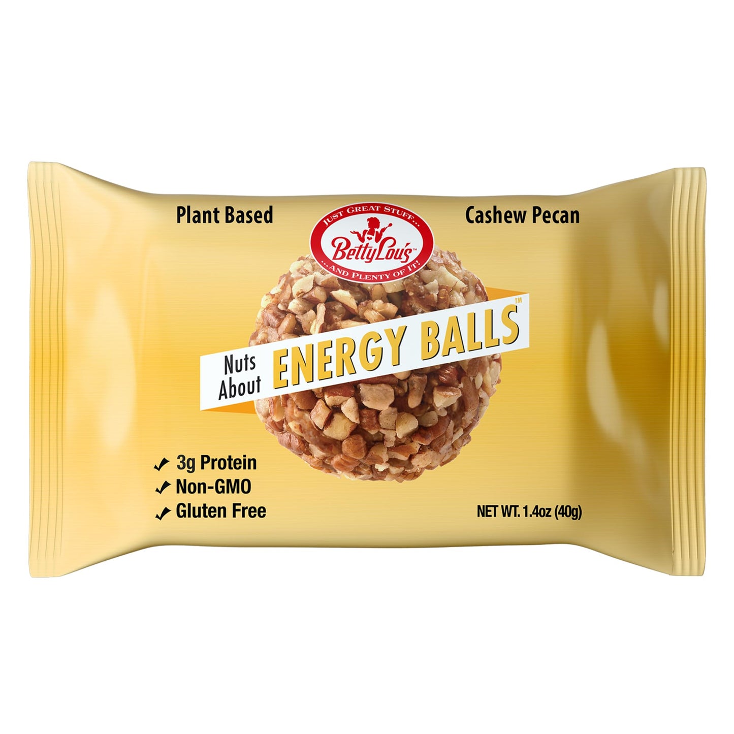 Betty Lou's Cashew Pecan Energy Balls, Healthy Vegan Energy Bites, Non GMO, High Fiber, No Refined Sugars, Gluten Free Dairy Free Snacks, Individually