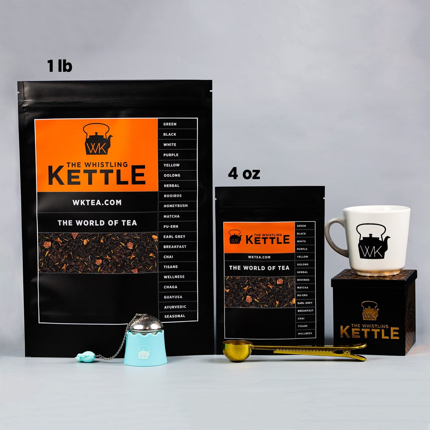 The Whistling Kettle Vineyard Peach Strawberry Tea - Sweet and Fruity Flavored Black Tea with Peach, Tangerine, and Strawberry- 4oz (72 servings)