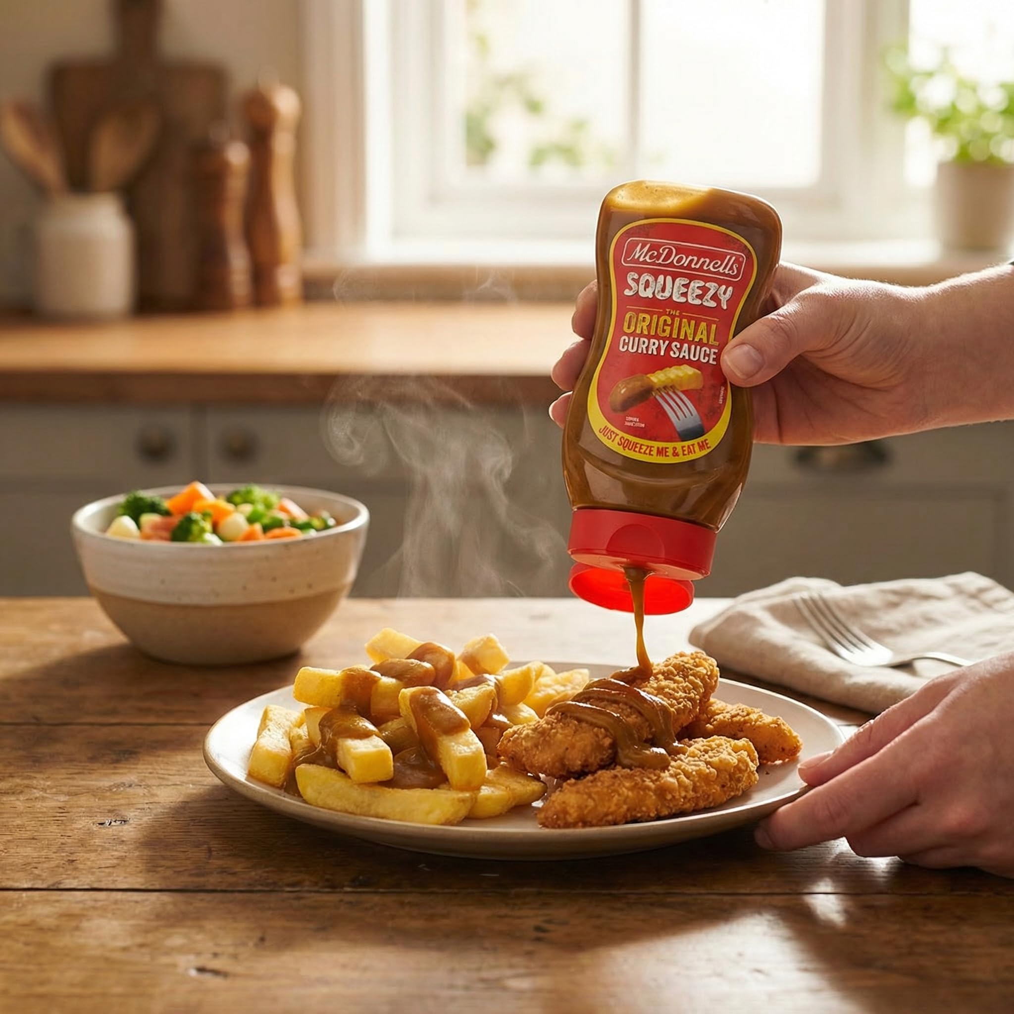 Mcdonnells Curry Sauce - Original Squeeze Curry Sauce 12.35 oz Bottles - Mcdonnells for Easy Meals and Dips - 1 Pack with a Random Item