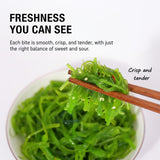 Premium Japanese Seaweed Salad - 12.35oz of Dark Green Edible Leafy Seaweed, Seasoned with Sesame, for Sushi and Japanese Cuisine, Asian Cuisine