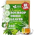 FreshDrinkUS, 240+ Premium Soursop Graviola Dried Leaves Tea, 230-250 Whole Soursop Leaves, Wildcrafted, Graviola , Guanabana , Hoja Guanabana, Loose