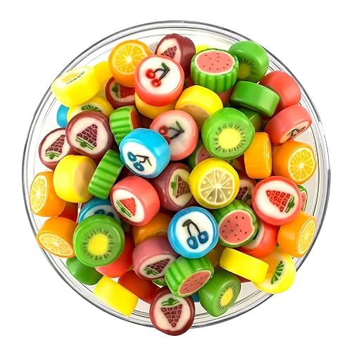Lucky Boys Fruit Slices Candy Hard Candy Bulk 1 lb Bag of Individually Wrapped Small Candy Variety Fruity Flavors Great for Office, Reception, Buffet