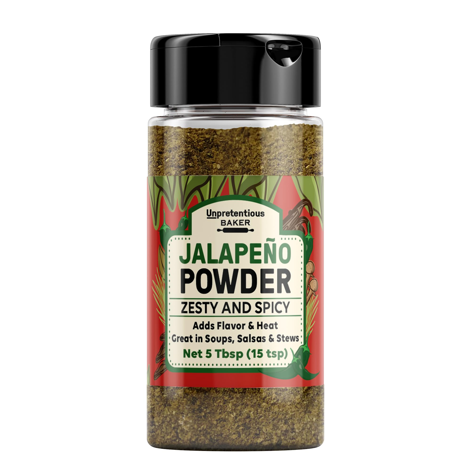 Unpretentious Jalapeno Powder (5 Tbsp), Hot & Spicy, Flavorful Seasoning, Great in Soups & Salsas