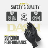 DASH Box of 100 - BMX100S Black Maxx Latex Exam Gloves - Black - 6.6 mil