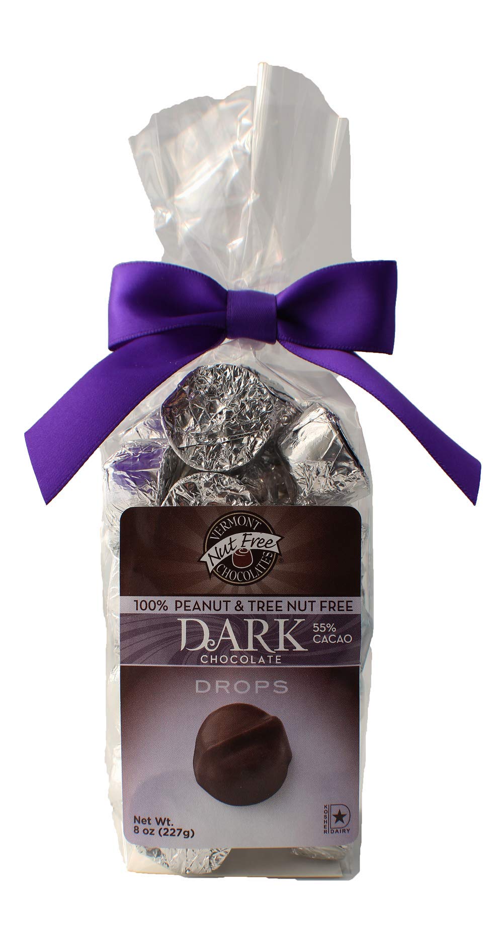 Vermont Nut Free Chocolates Drops (Dark Chocolate) 7.8 Ounces, Nut-Free, Egg-Free, Kosher