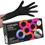 FRAMAR Black Gloves Disposable Latex Free - Extra Small Nitrile Gloves Black, For Hair Dye, Tattoo Supplies, Cleaning, Mechanic - Extra Durable