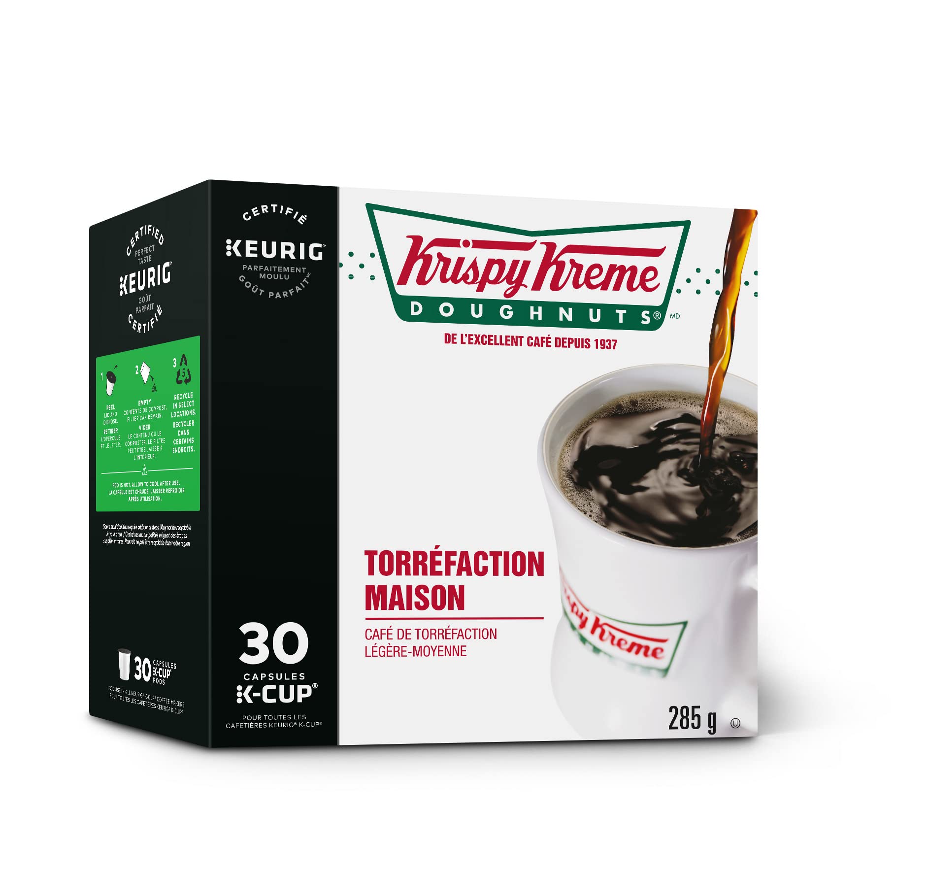 Krispy Kreme Doughnuts Smooth House Roast Single Serve Keurig Certified Recyclable K-Cup pods for Keurig brewers, 30 Count'