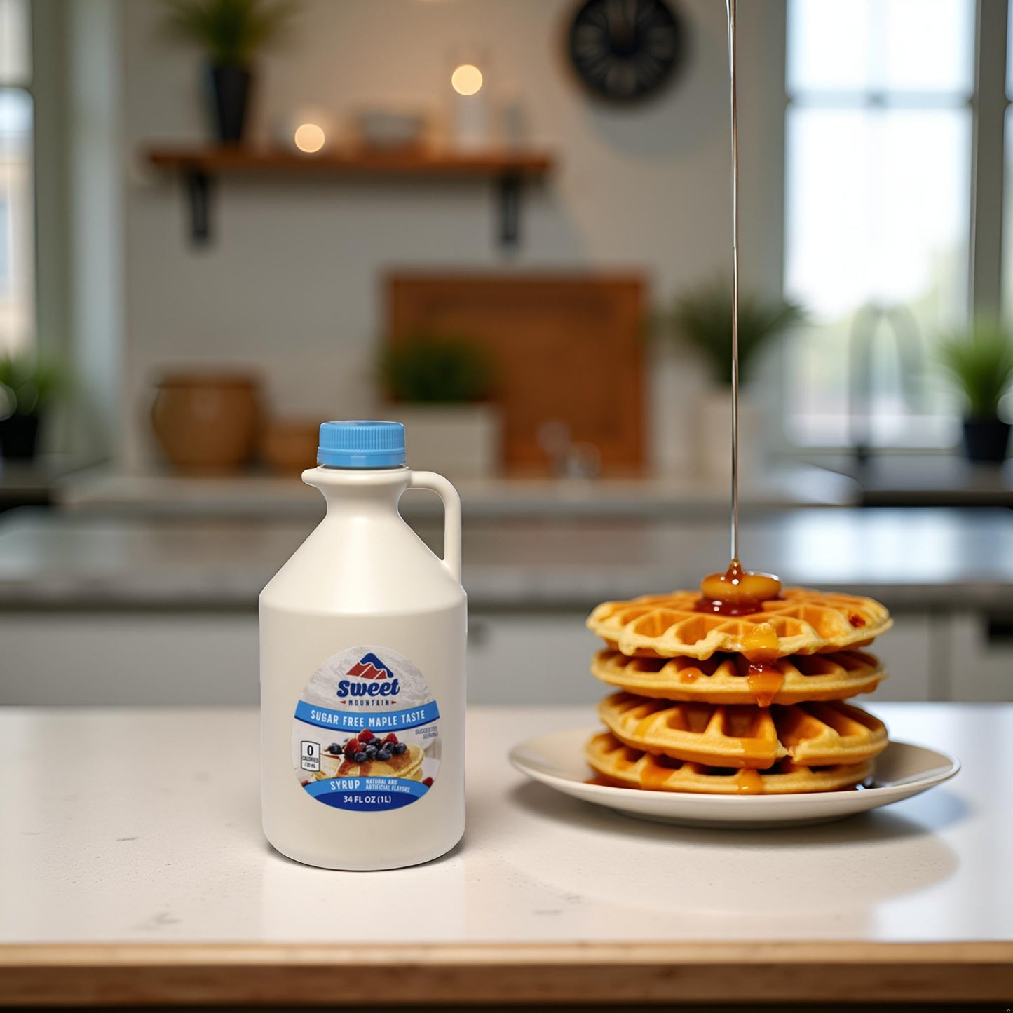 Sweet Mountain - Sugar Free Maple Taste Syrup (34 FL OZ) | Keto Friendly, 0g Carbs, 0 Calories, Diabetic Friendly