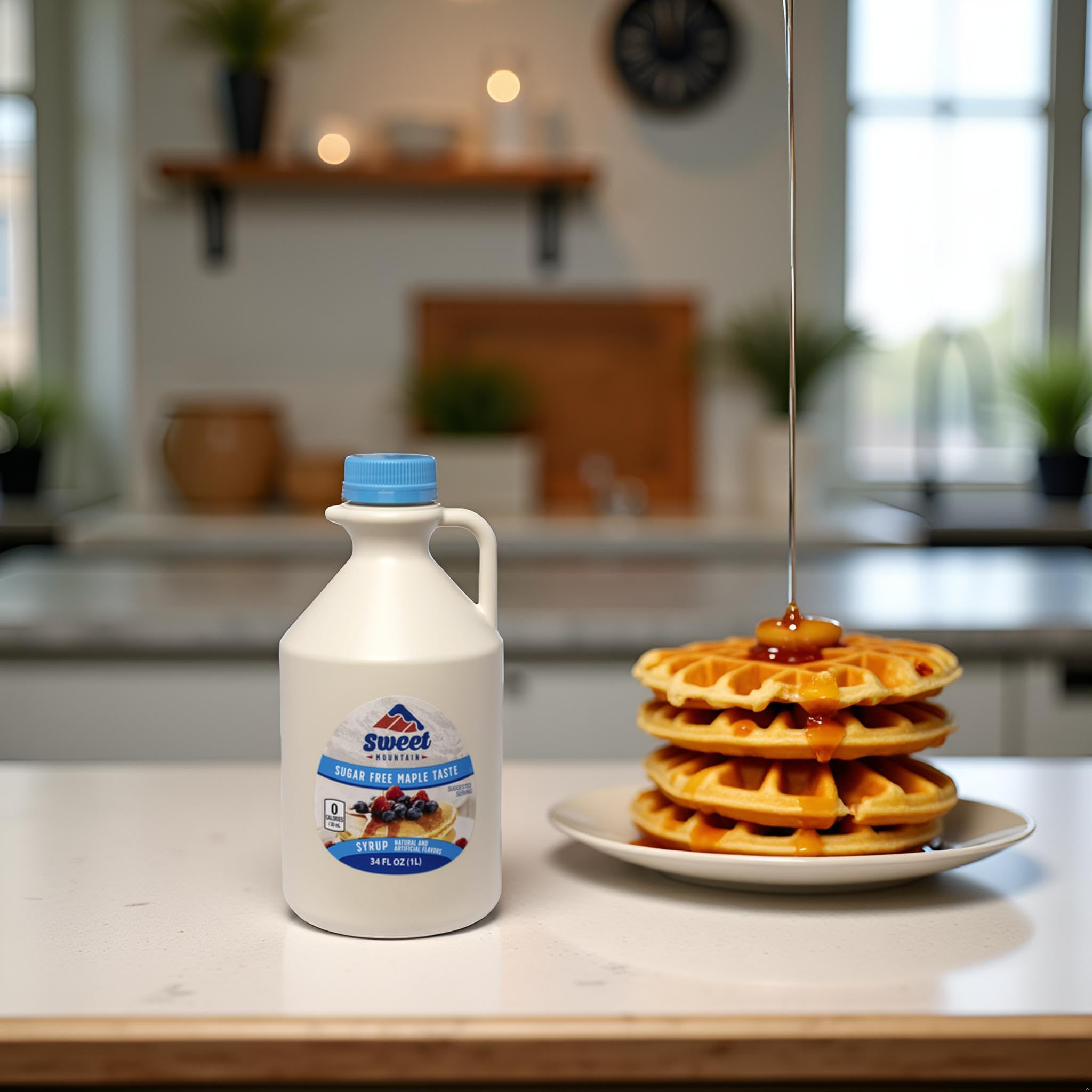 Sweet Mountain - Sugar Free Maple Taste Syrup (34 FL OZ) | Keto Friendly, 0g Carbs, 0 Calories, Diabetic Friendly