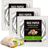 Soeos Rice Paper, 3 Pack, 102 Sheets, Square, 22cm
