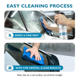 Honest Wash Car Glass Cleaner - Ammonia-Free Streak-Free Formula for Glass, Mirrors, Windshields, & Hard Surfaces | Safe for Plastic, Stainless Steel