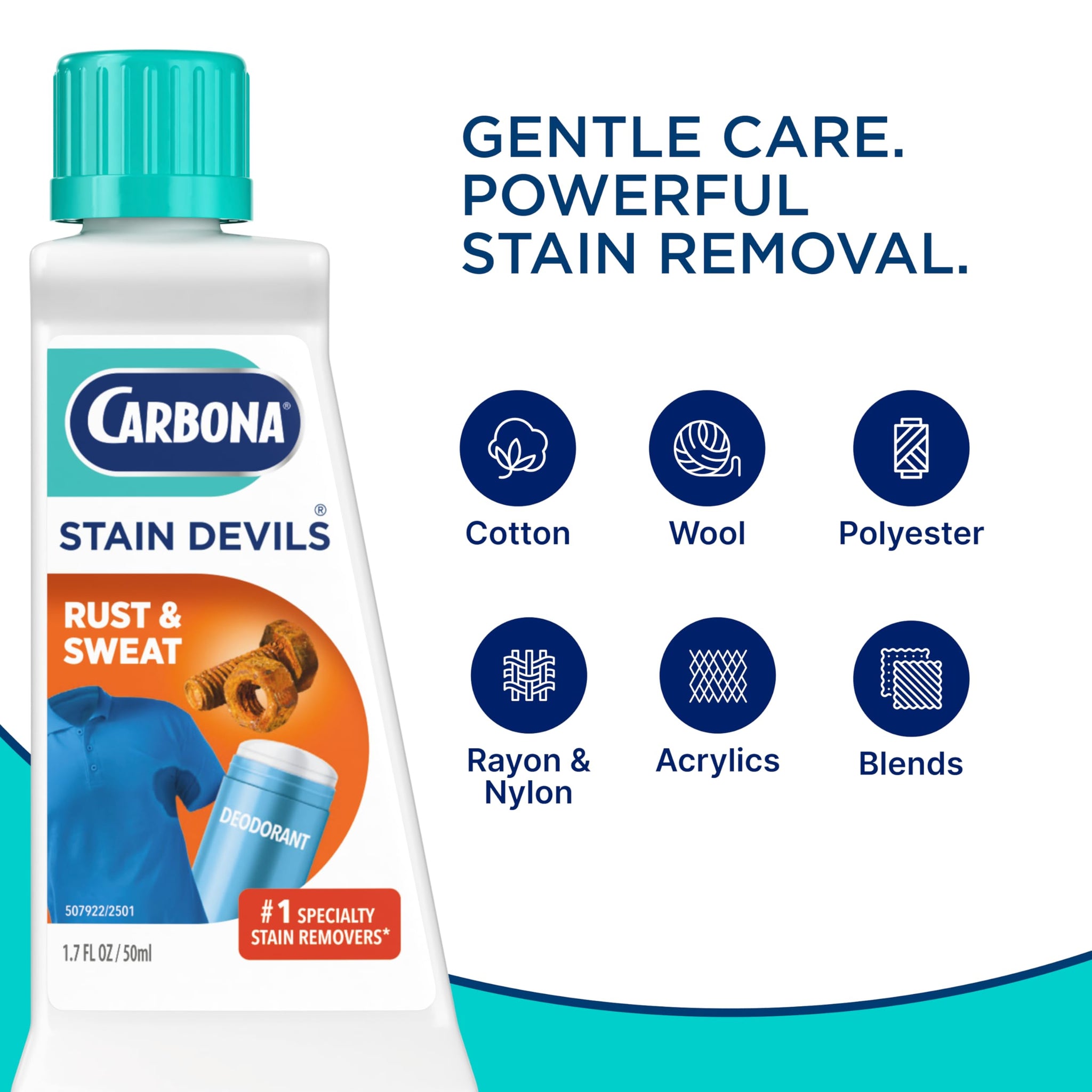Carbona Stain Devils® #9 | Rust & Perspiration | Professional Strength Laundry Stain Remover | Multi-Fabric Cleaner | Safe On Skin & Washable Fabrics