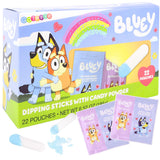 Bluey Dipping Sticks with Candy Powder Classroom Exchange Kit, Individual Packets for Party Favors, 22 Pouches