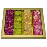 Cerez Pazari Turkish Delight Pistachio and Hazelnut with Fantastic Rose & Pomegranate Flavour Experience in Luxury Large Gift Box 500g | Assorted