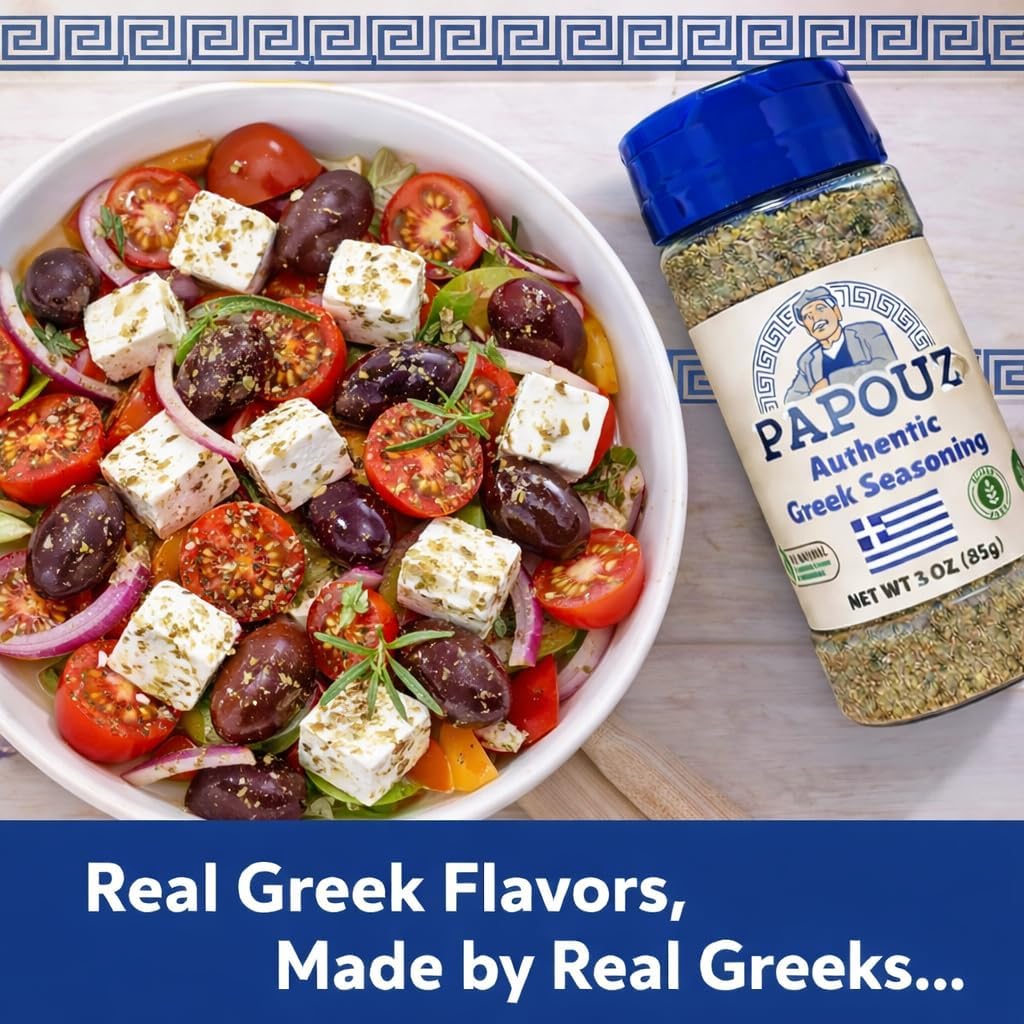 Papouz Greek Seasoning All-Purpose Mediterranean Seasoning & Rub - Multi Pack Spice Mix for Chicken, Potatoes, Beef, Lamb, Pork, Fish, Gyros