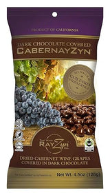 Wine RayZyn® - Chocolate Covered CabernayZyn® (8 Bags) - Hand Harvested Dried Cabernet Sauvignon Wine Raisins® from Napa Valley enrobed in premium