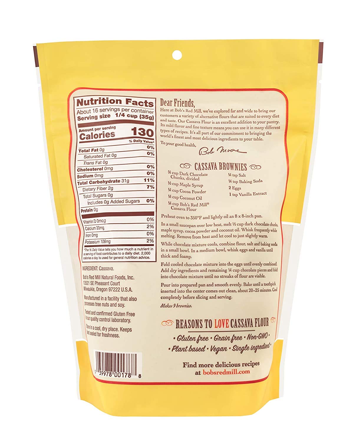 Bob's Red Mill Cassava Flour, 20-Ounce (Pack of 2)