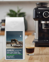 Miraflores Coffee Co Specialty Whole Bean Coffee, Perfect Crema Medium Dark Roast Espresso Blend (12oz, Africano Espresso Roast)
