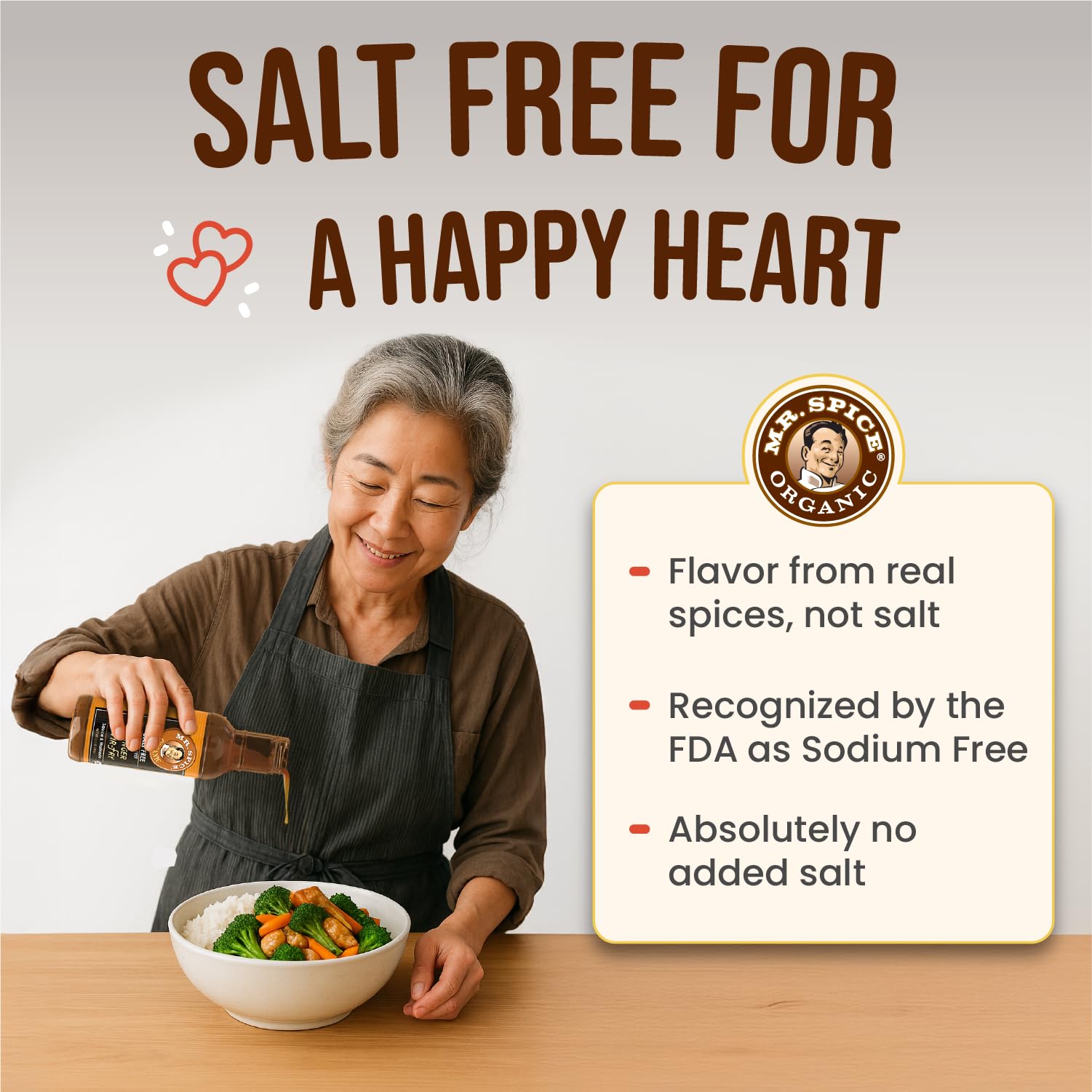 Mr. Spice Organic Ginger Stir Fry Sauce, Salt Free Stir Fry Sauce (0 mg/serving), Gluten Free, Low Sodium Sauces for Marinade, Wok & Air Fryer, No