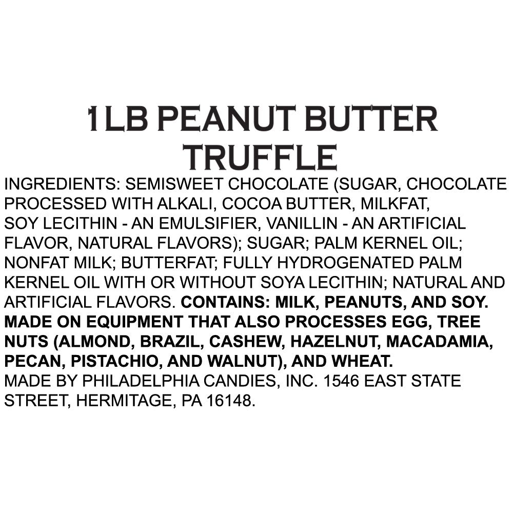 Philadelphia Candies Dark Chocolate Peanut Butter Truffles Net Wt 1 lb