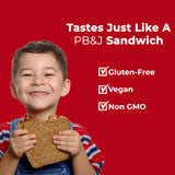 Betty Lou's PB&J Bars, Peanut Butter & Strawberry Snack, Gluten Free, Vegan, Non GMO, Deliciously Healthy Snacks, Individually Wrapped, 2 Oz Each (12