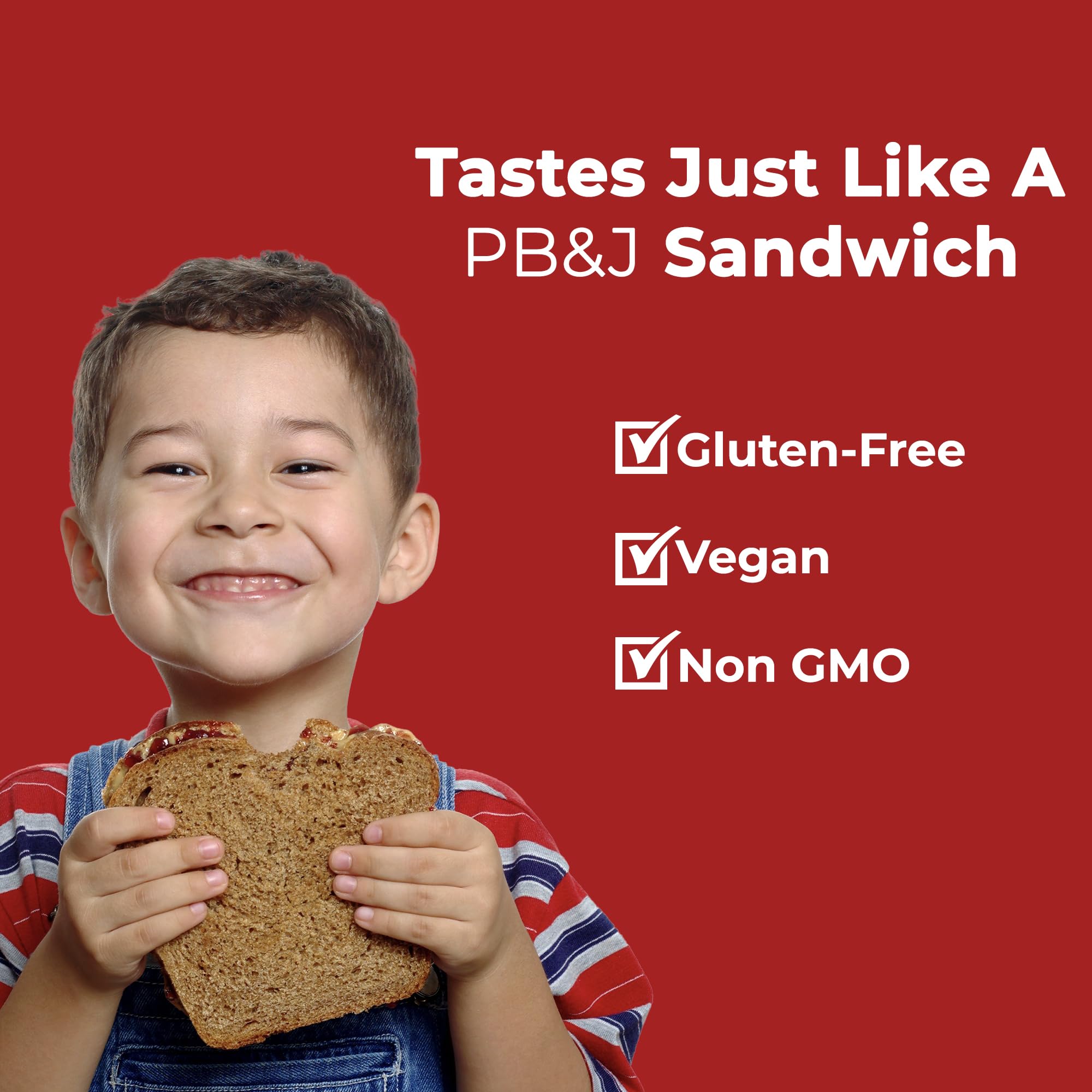 Betty Lou's PB&J Bars, Peanut Butter & Strawberry Snack, Gluten Free, Vegan, Non GMO, Deliciously Healthy Snacks, Individually Wrapped, 2 Oz Each (12