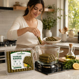 IEATWORLD Stuffed Dolma Collection - Ready to Cook Rice-Stuffed Vegetables, Mediterranean Style (1 Pack, Stuffed Grape Leaves)
