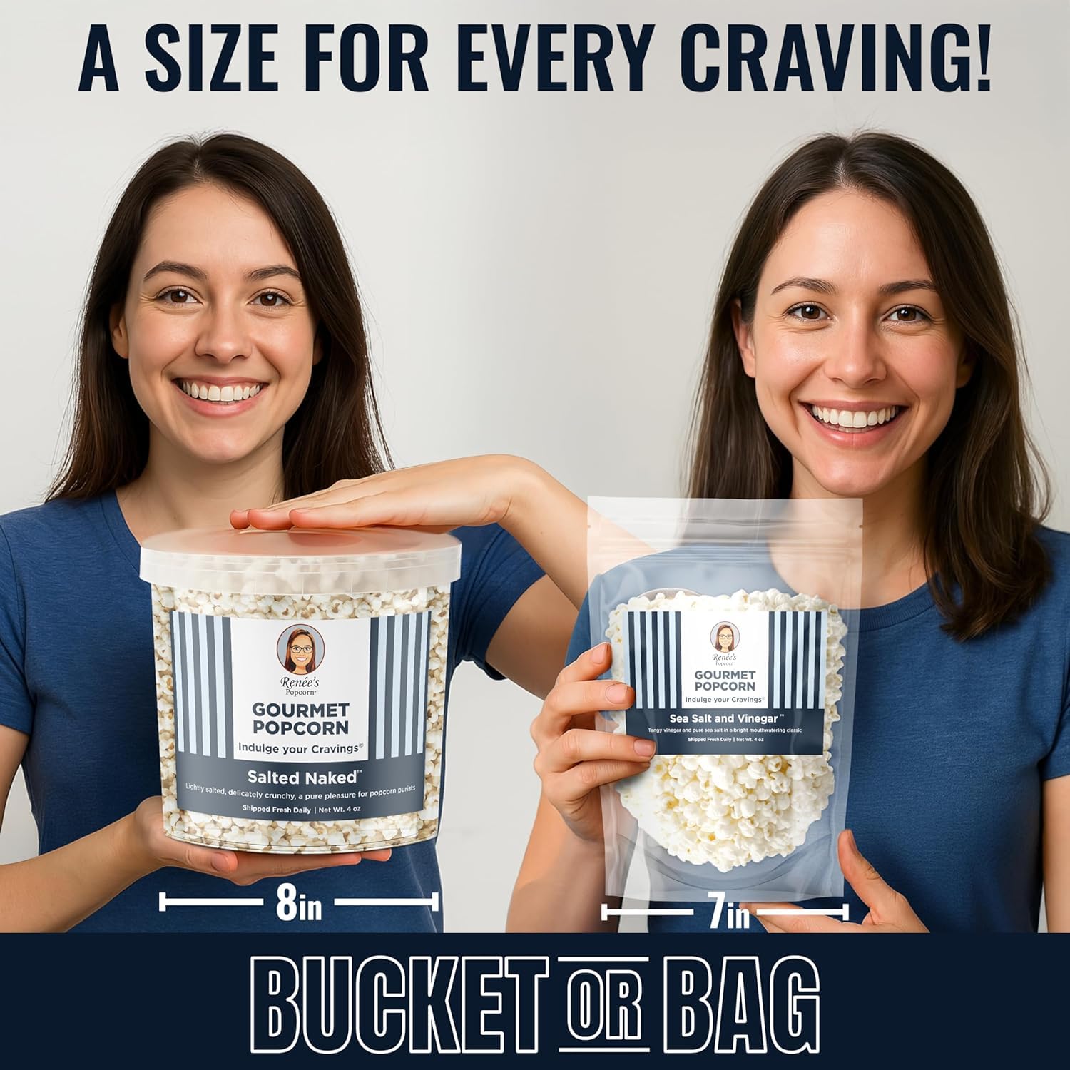Renée’s Cheesy Caramel Collision™ Connoisseur Popcorn™ - buttery caramel corn drenched in bold Wisconsin cheddar - satisfies sweet and cheesy popcorn