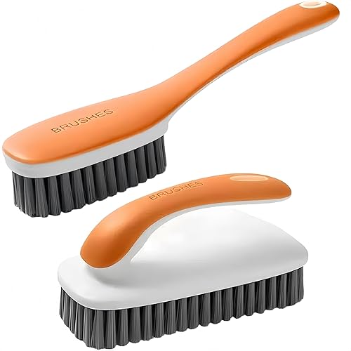 Scrub Brush for Stains-2 Pack Fabric Cleaning Brush,Laundry Stain Remover Brush,Clothes Scrub Brushes Cleaner Soft Bristle Scrubbing Brushes Household