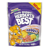 Herbert's Best RaWr, Sour Dinosaur Gummy Candy, Vegan, Natural Colors & Flavors, 7 oz Bag