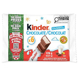 Kinder Chocolate Single Bars, 6-Pack. Individually Wrapped Milk Chocolate Bars (126g)
