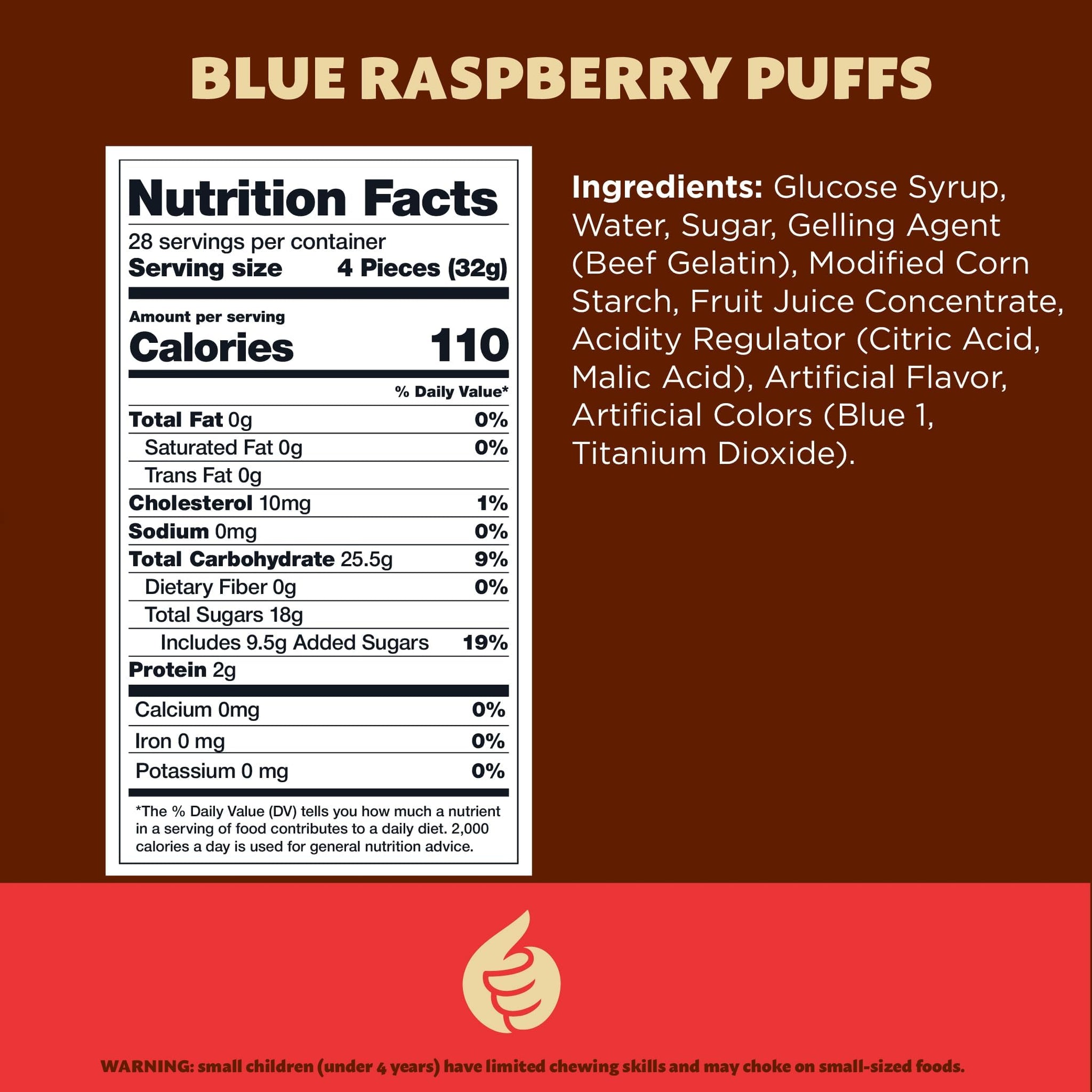 Blue Raspberry Puffs Gummy Candy | 2-Pound Bag | Baby Shower Treats