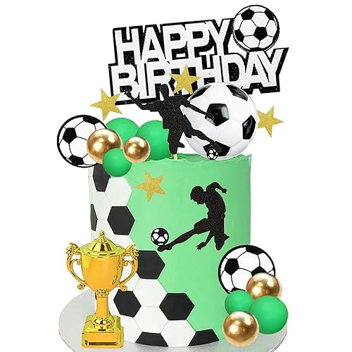 36 PCS Soccer Cake Toppers - Football Cake Decorations for Soccer Theme Party Supplies