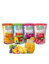 Klass Aguas Frescas Drink Mix Tropical Variety Pack - Strawberry, Grape, Tropical Punch & Orange - Powder Drink Mix, Water Drink Mix with Natural