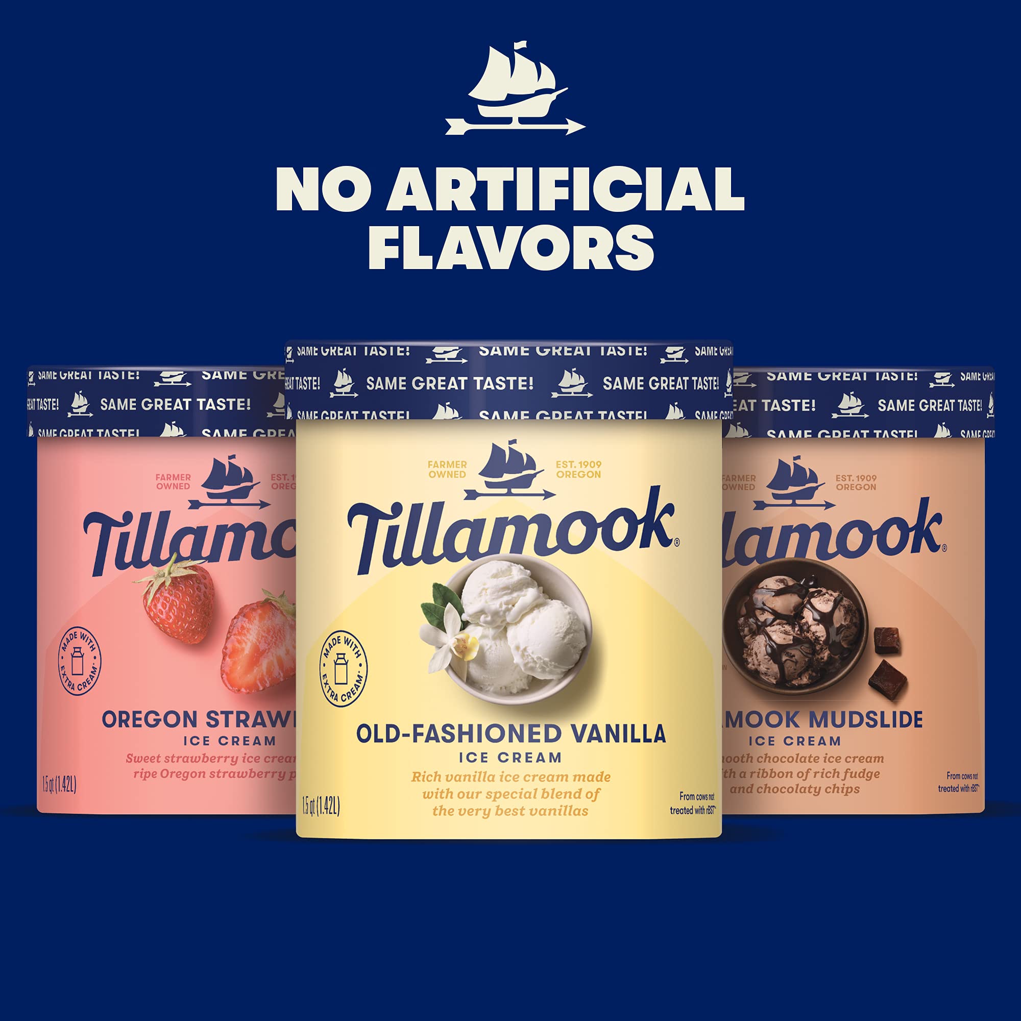 Tillamook Cookies and Cream Ice Cream, 48oz