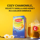 Lipton Golden Chamomile with Honey and Vanilla Tea Bags, caffeine free Tea, Herbal Tea, Individually Wrapped, 20 Tea Bags