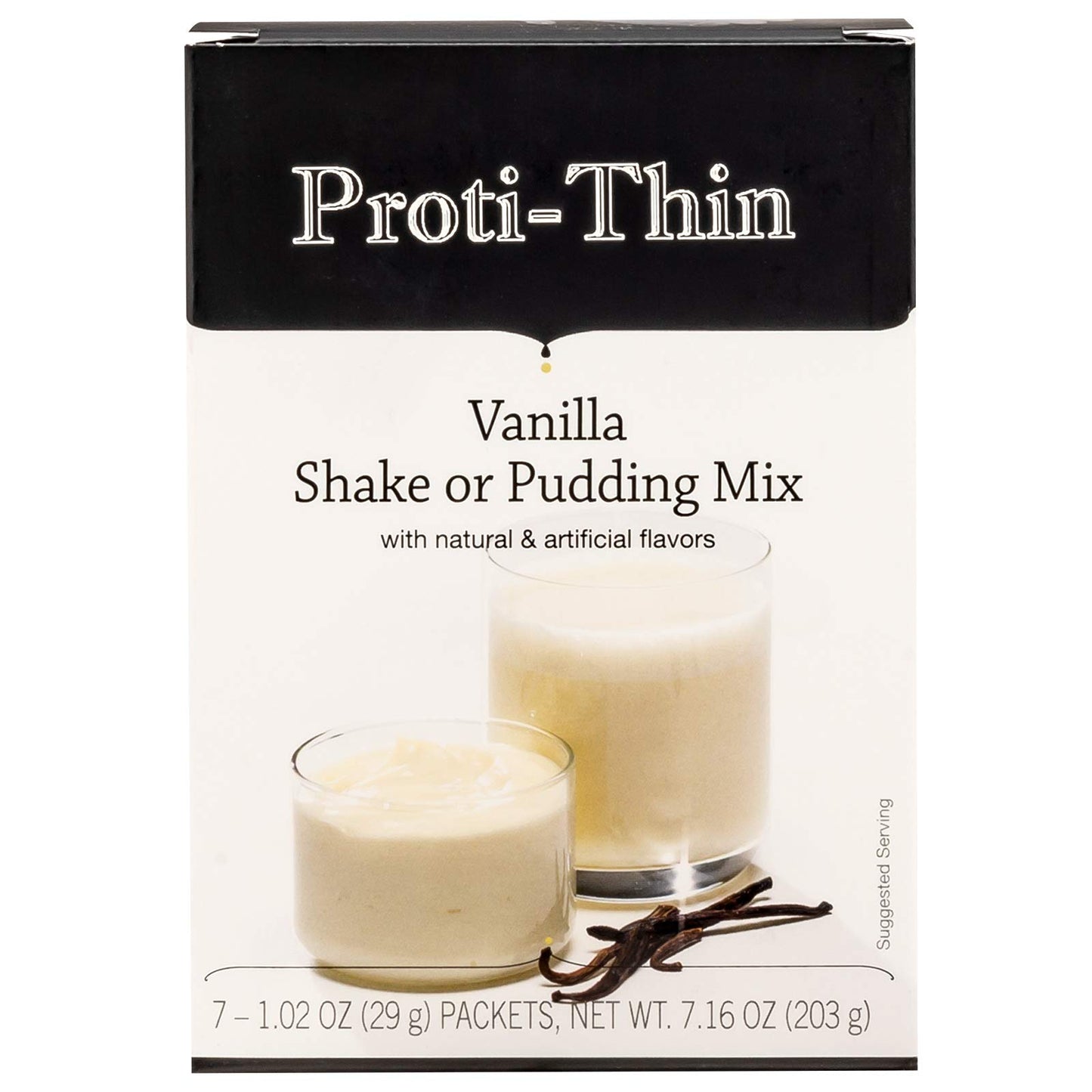 Proti-Thin High Protein Creamy Vanilla Pudding/Shake Mix, 15g Protein, Low Calorie, Low Carb, Low Fat, Low Sugar, No Gluten Ingredients, Aspartame
