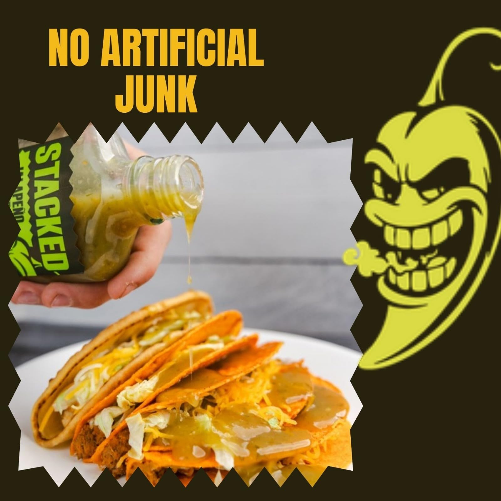 Stacked Hot Sauce Variety Pack - Original Jalapeño, Sweet Habanero, and Jalapeño Lime - Pack of 3, 6.7 fl oz Each - Gourmet Spicy Condiment Made